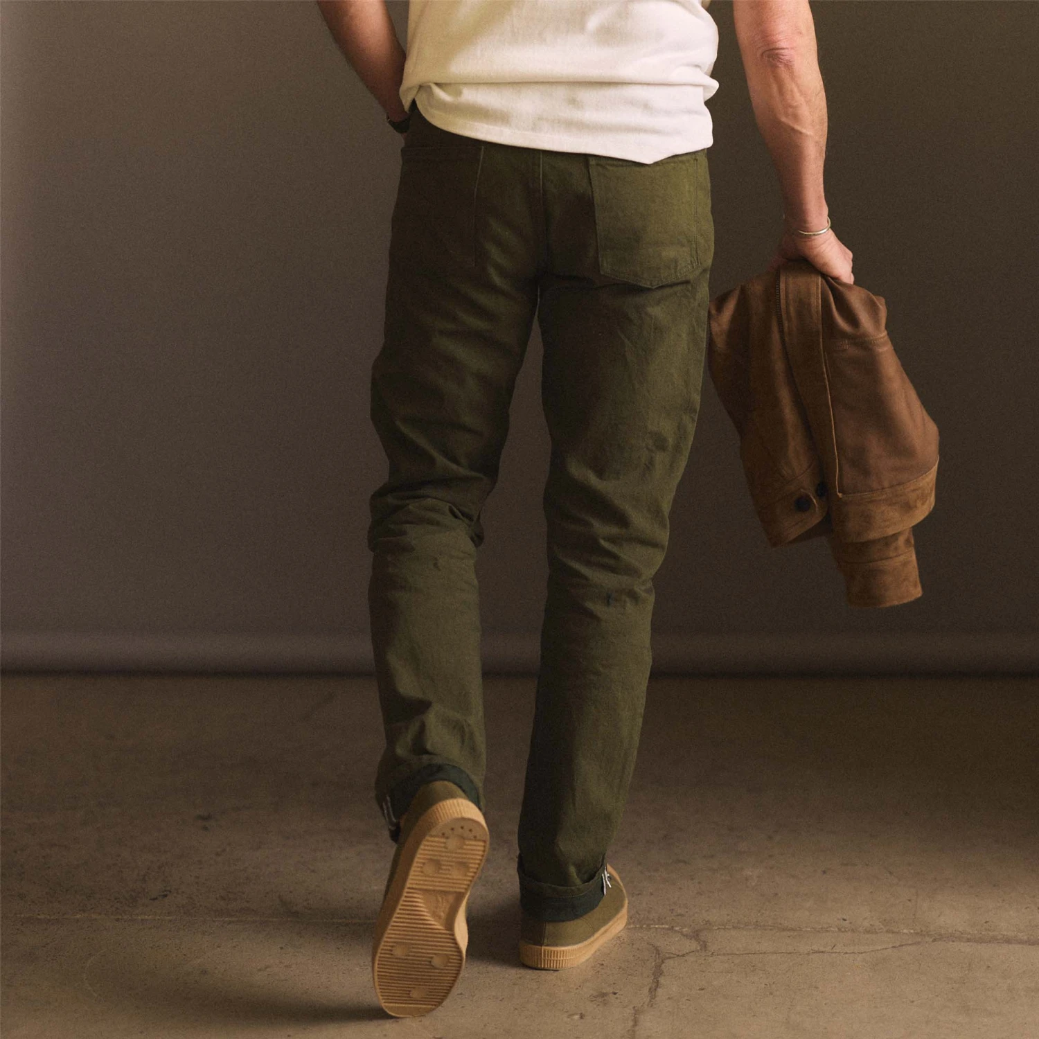 The Democratic Jean In Olive Nihon Menpu Selvage - Image 4