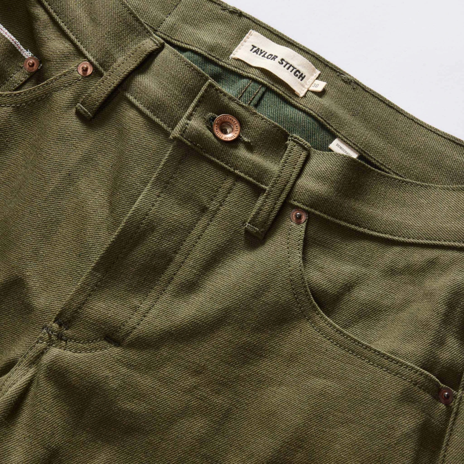 The Democratic Jean In Olive Nihon Menpu Selvage - Image 10