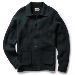 The Harbor Sweater Jacket In Black Pine Heather
