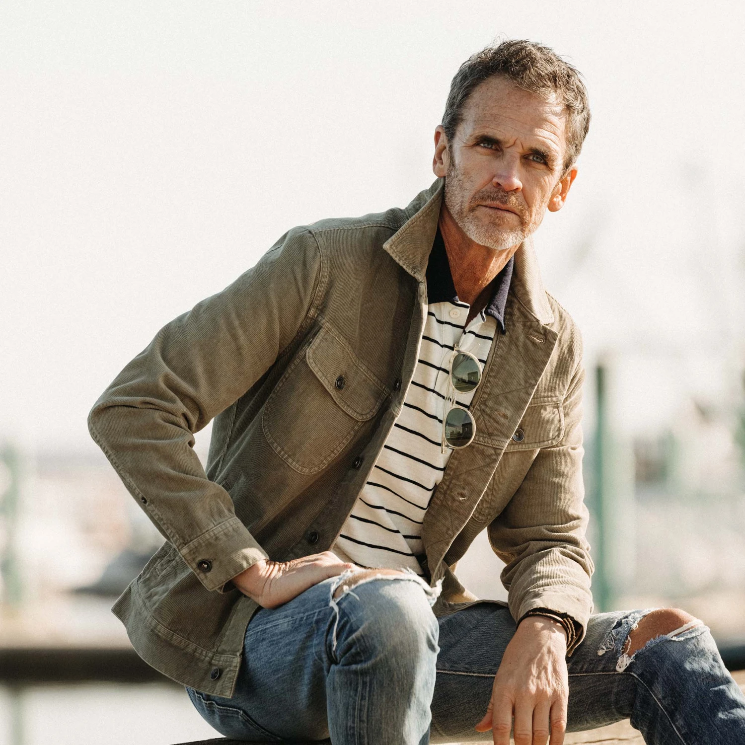 The Long Haul Jacket In Light Sage Cord - Image 2