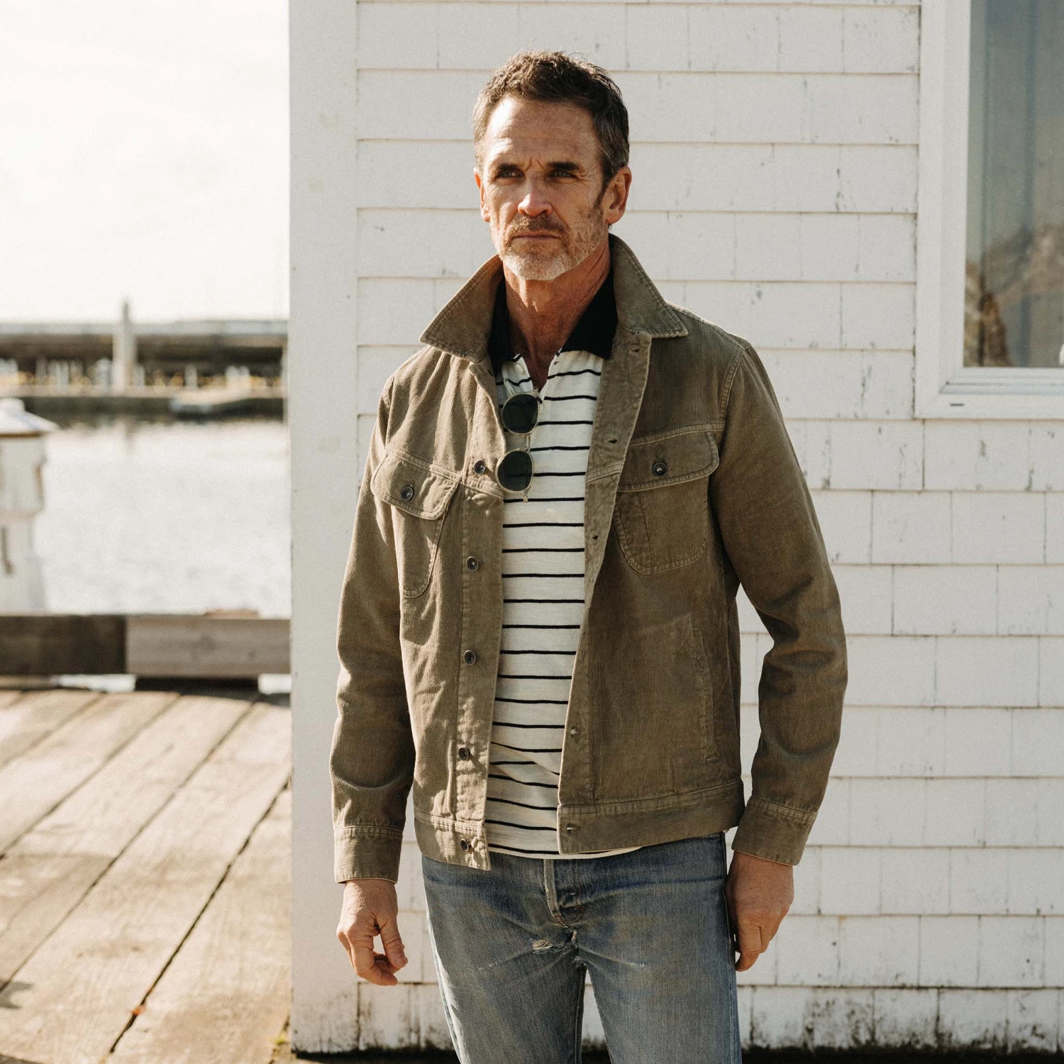 The Long Haul Jacket In Light Sage Cord - Image 4