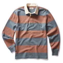 The Rugby Shirt In Faded Brick Stripe