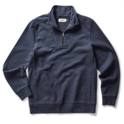 The Rugby Quarter Zip In Faded Navy
