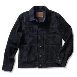 The Ryder Jacket In Dark Navy Suede