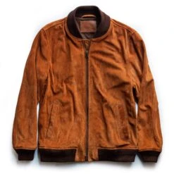 The Bomber Jacket In Whiskey Suede