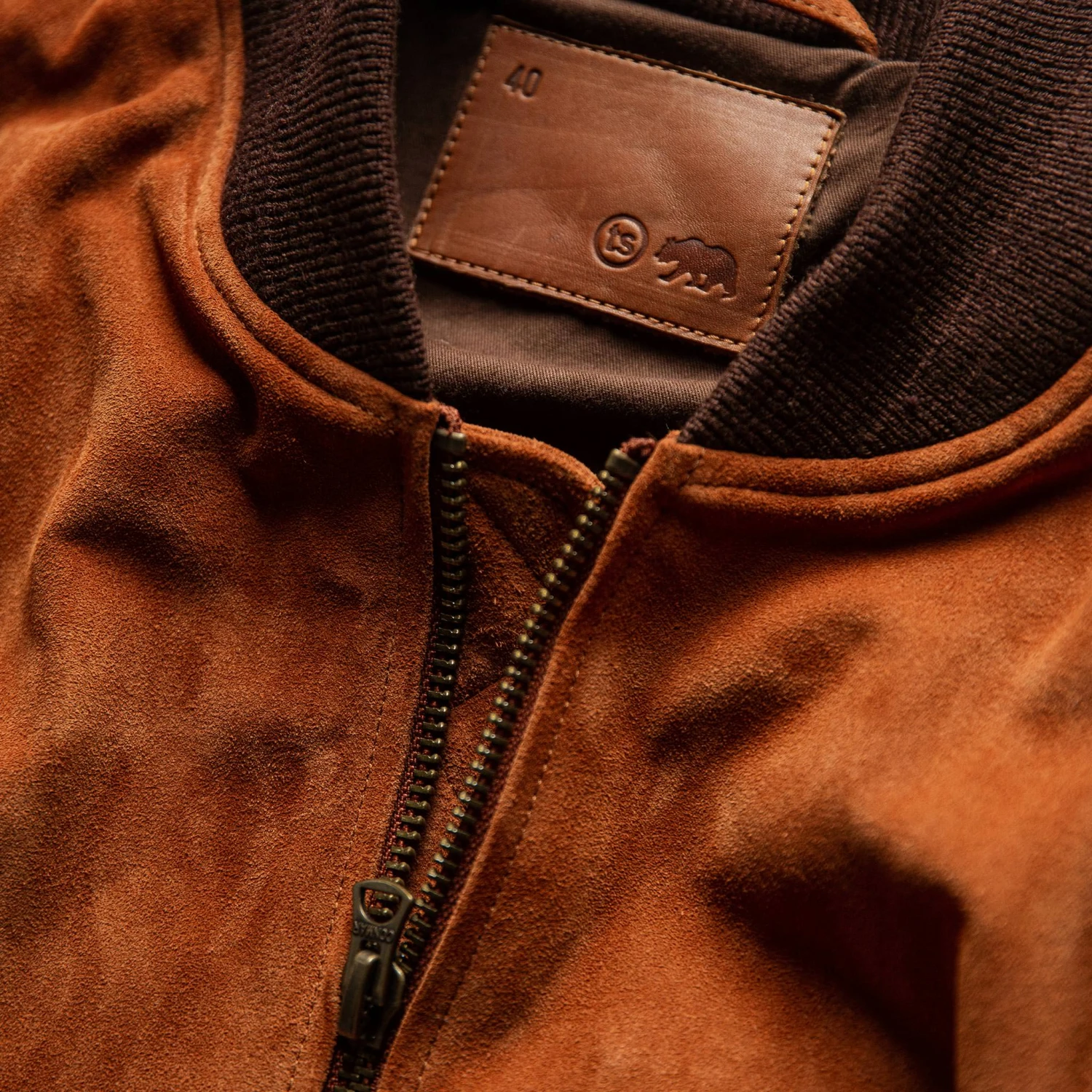 The Bomber Jacket In Whiskey Suede - Image 6