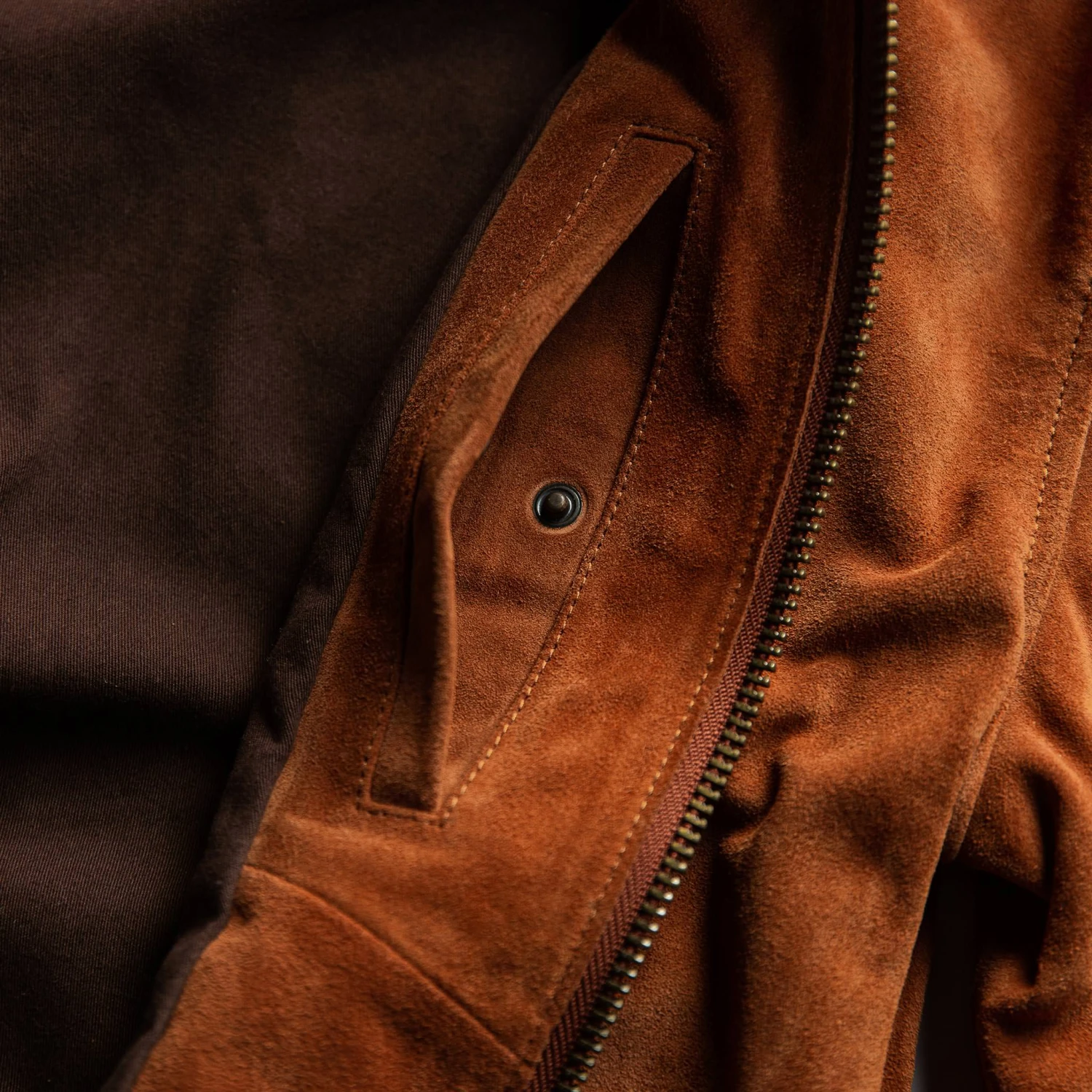 The Bomber Jacket In Whiskey Suede - Image 7