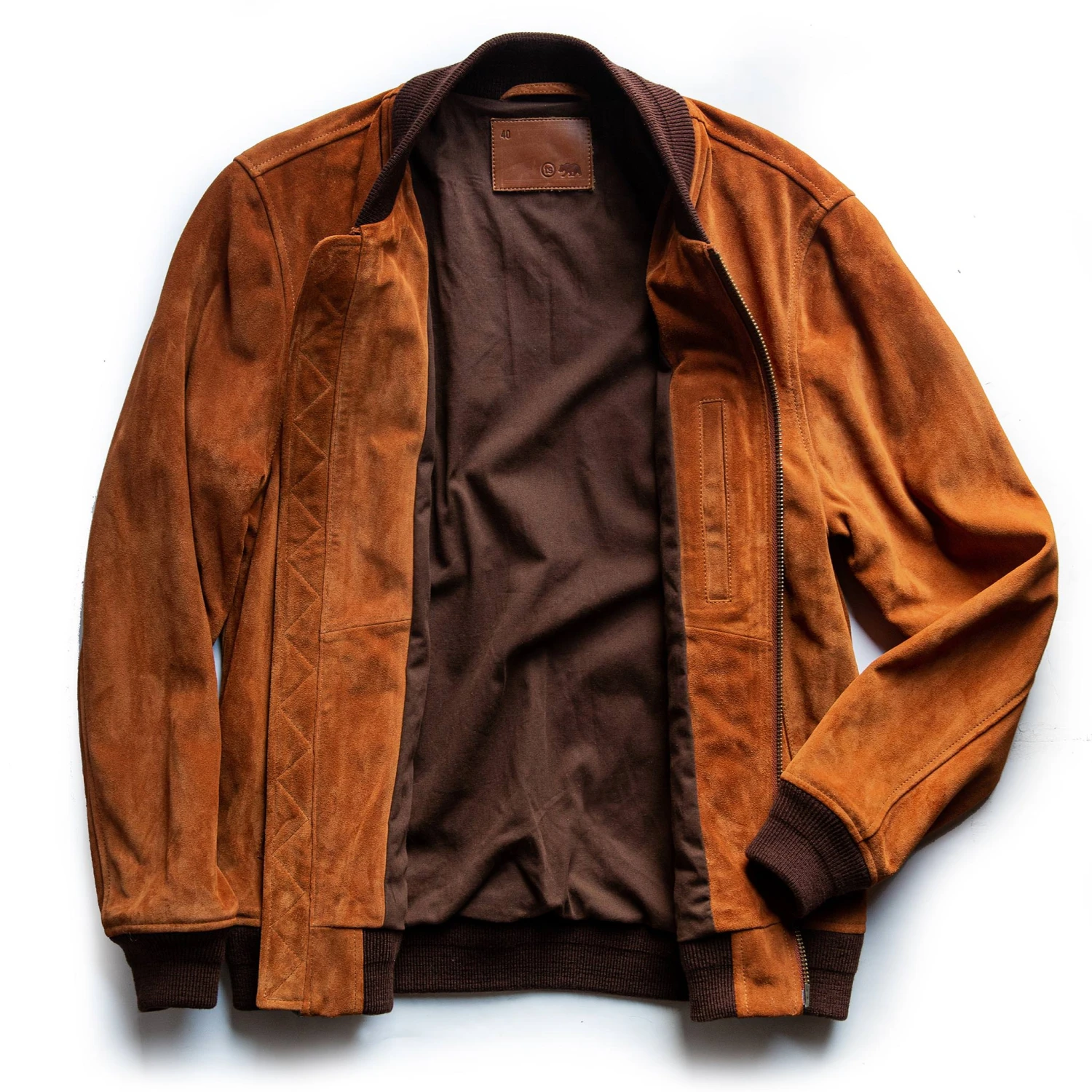The Bomber Jacket In Whiskey Suede - Image 11