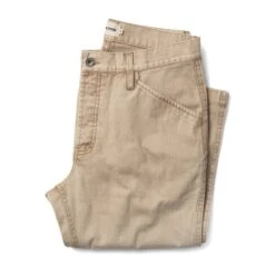 The Camp Pant In Khaki Herringbone