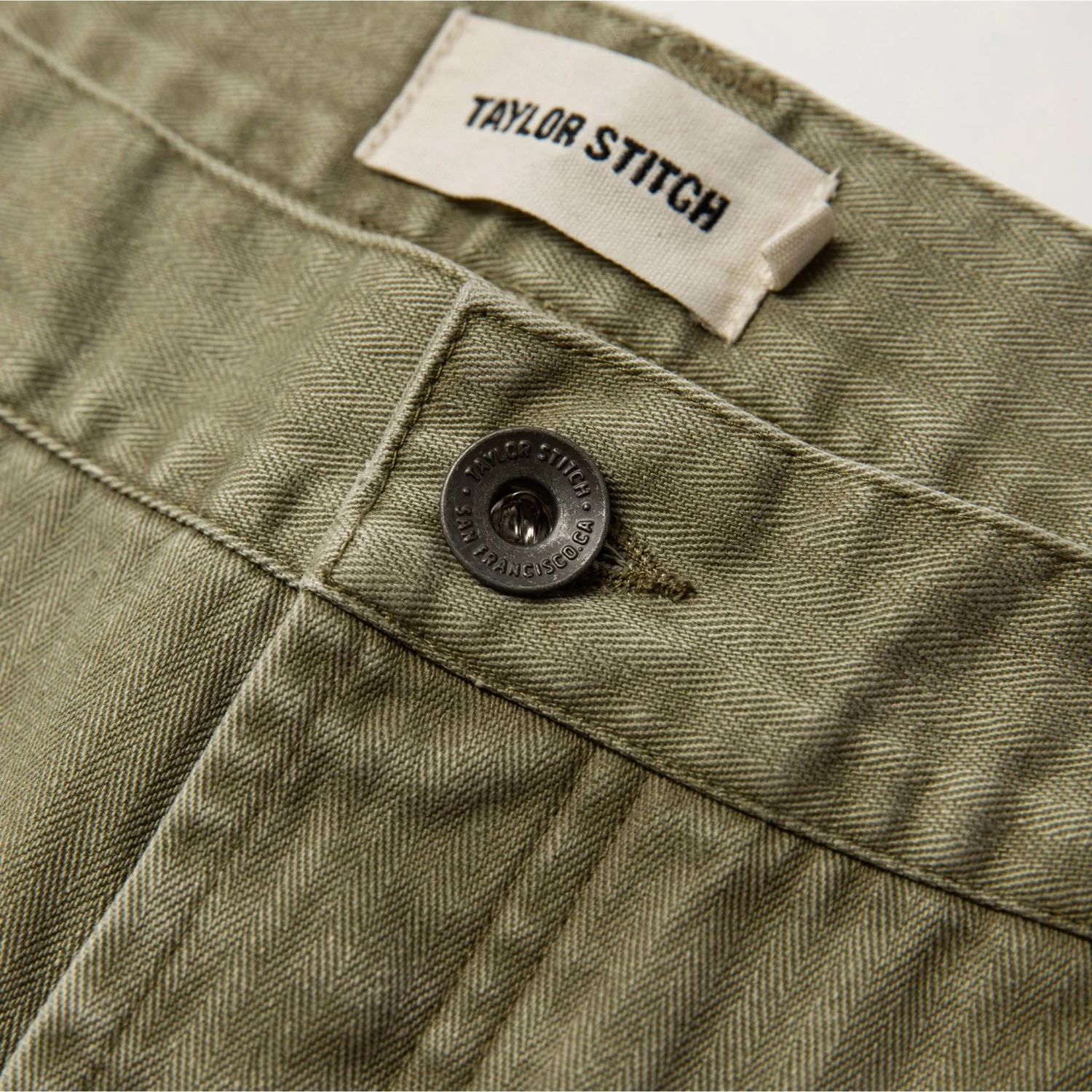 The Camp Pant In Olive Herringbone - Image 6