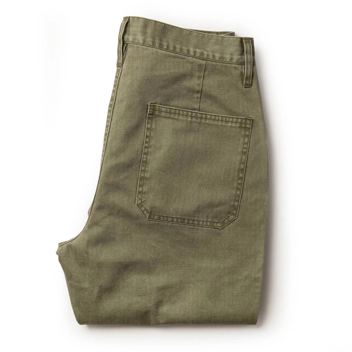 The Camp Pant In Olive Herringbone - Image 9