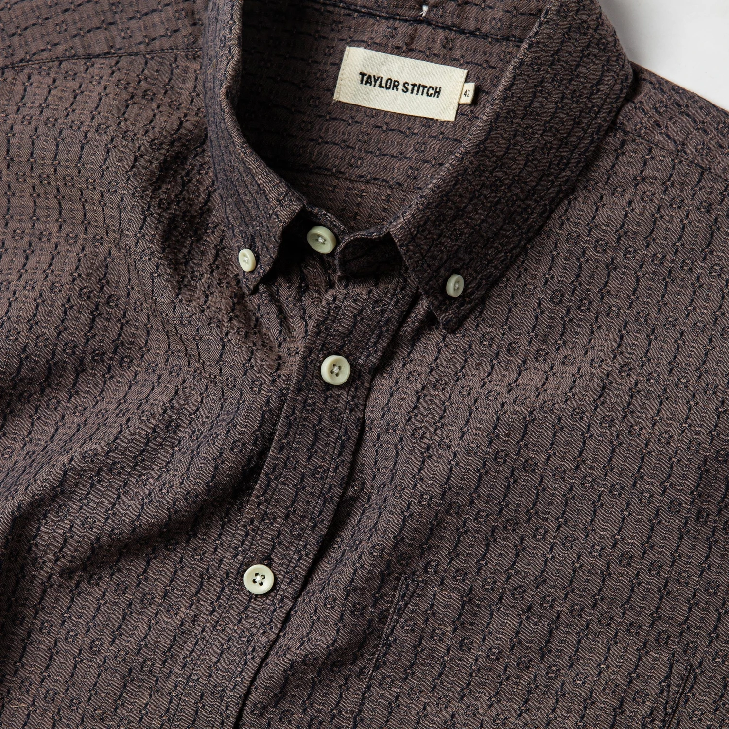 The Short Sleeve Jack In Cocoa Dobby - Image 5