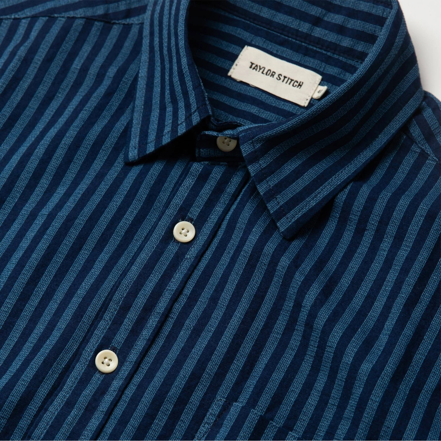The Short Sleeve California In Indigo Jacquard Stripe - Image 6