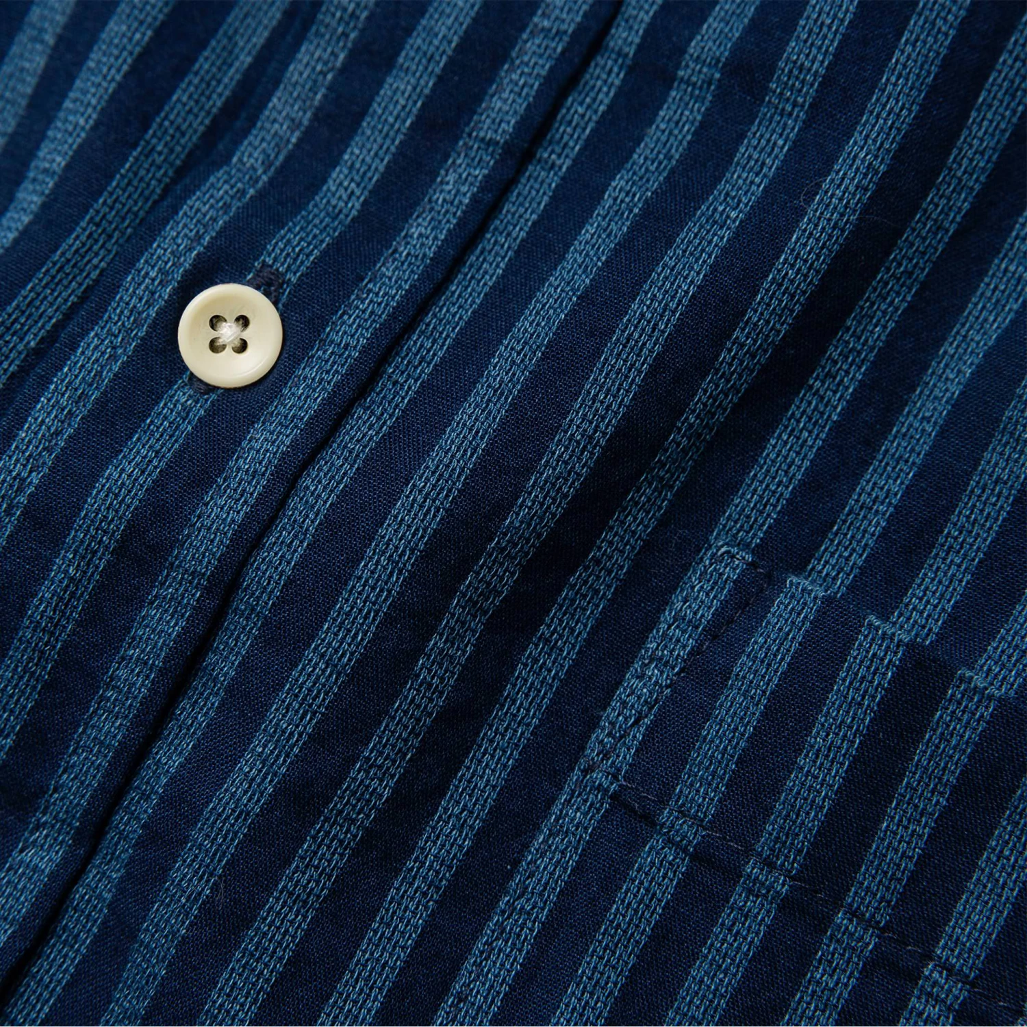 The Short Sleeve California In Indigo Jacquard Stripe - Image 7