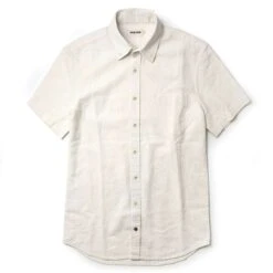 The Short Sleeve Jack In Natural Ramie Grid