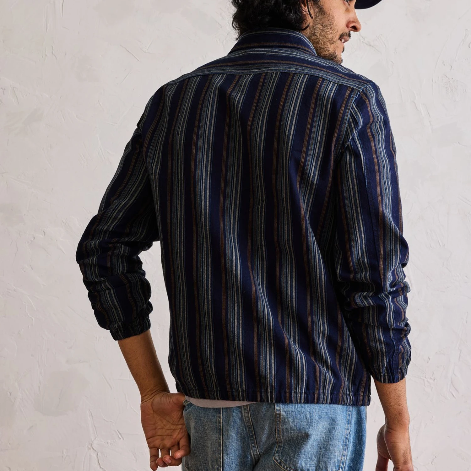 The Clark Jacket In Indigo Stripe - Image 3