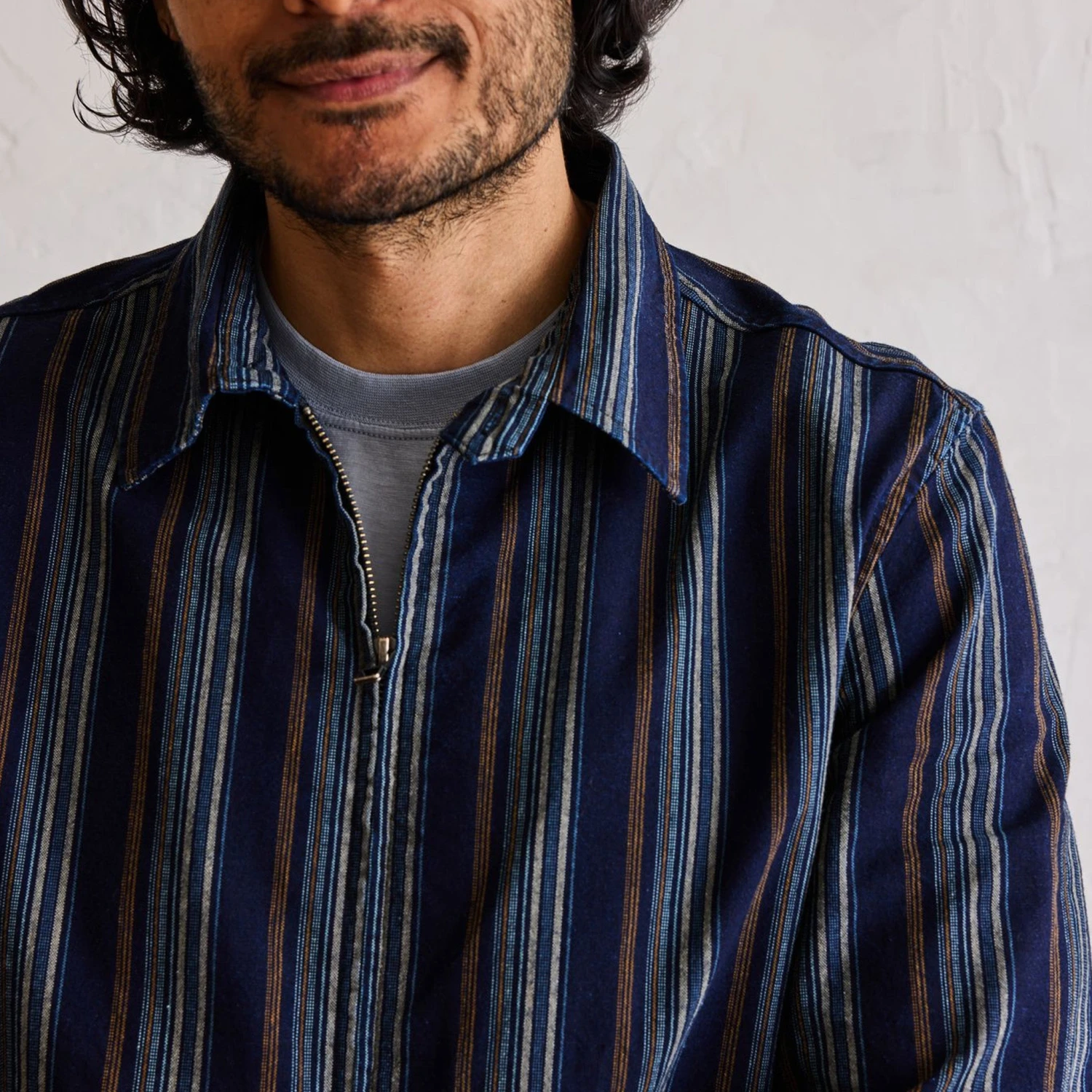 The Clark Jacket In Indigo Stripe - Image 4