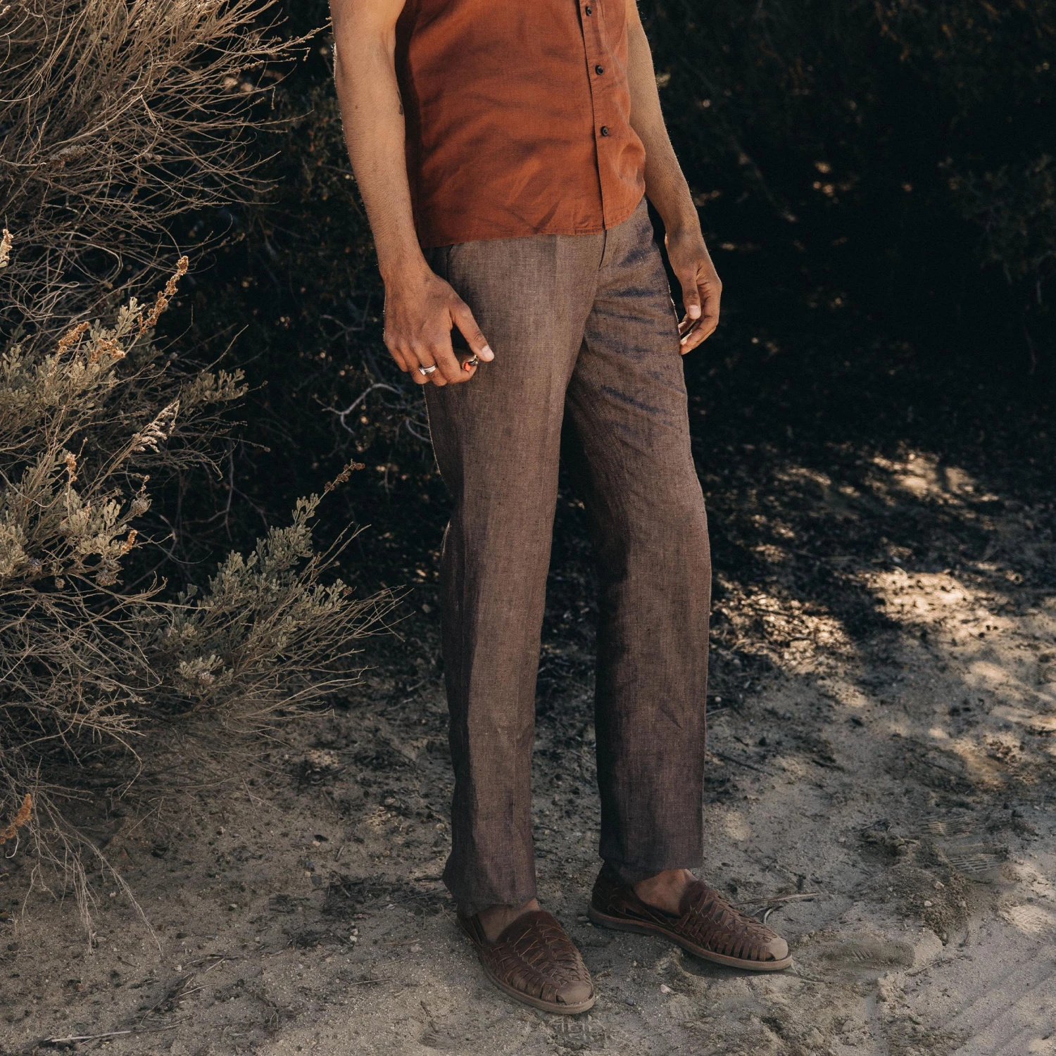 The Sheffield Trouser In Cocoa Linen - Image 4
