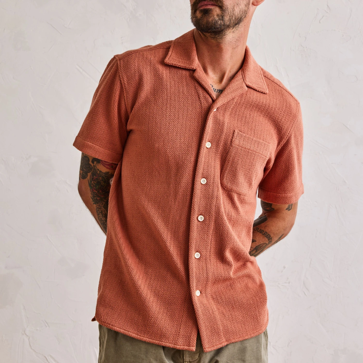 The Latigo Shirt In Copper Herringbone - Image 4
