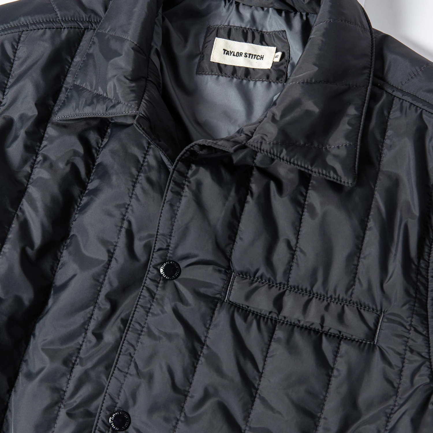 The Decker Jacket In Charcoal Quilt - Image 6