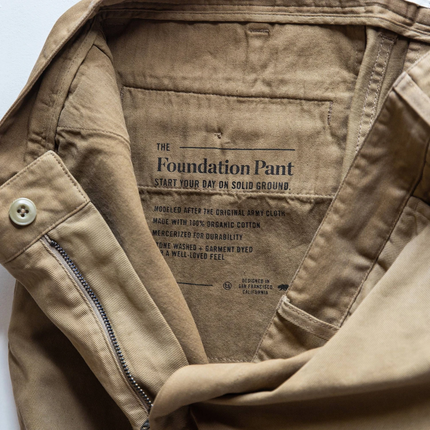 The Democratic Foundation Pant In Organic Khaki - Image 5