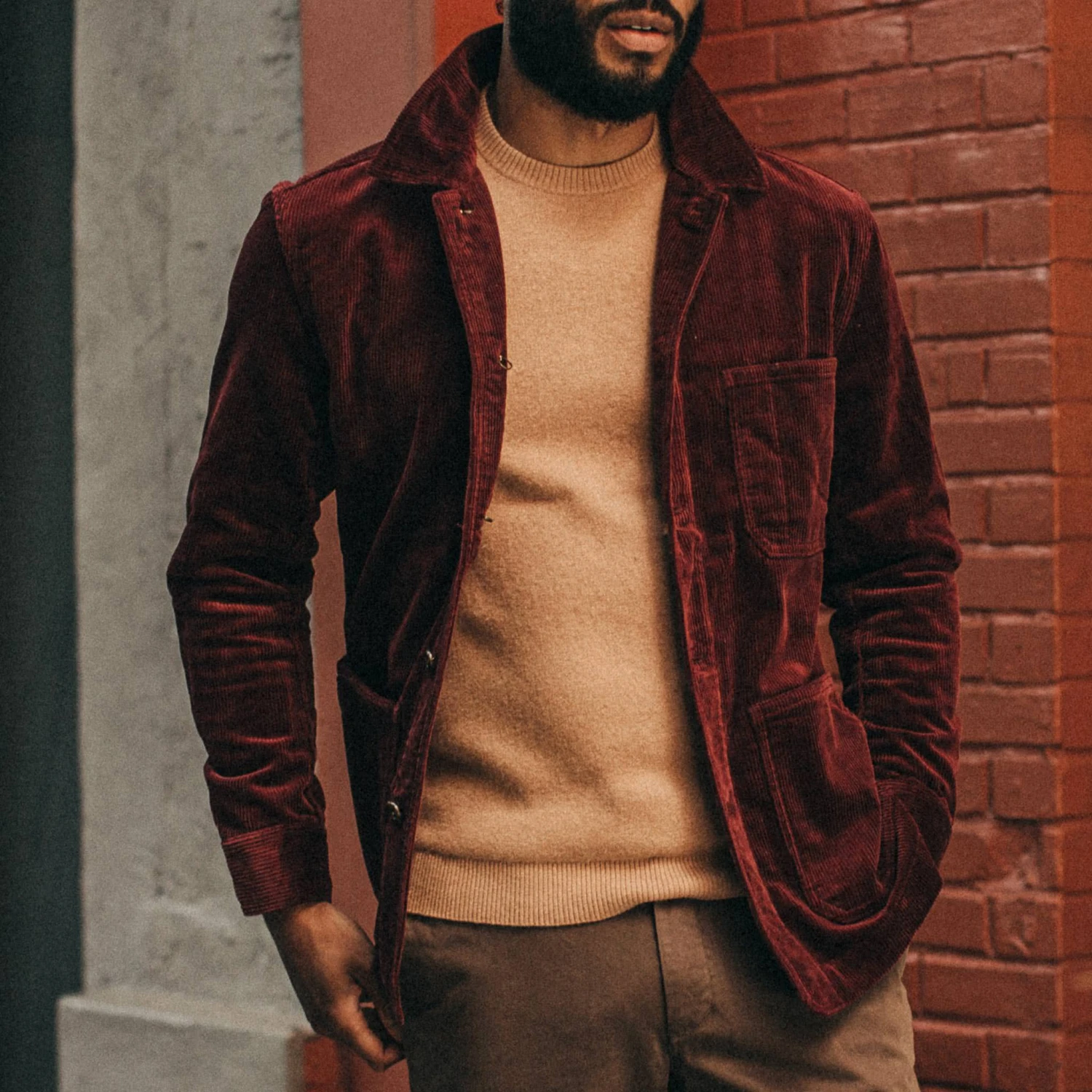 The Ojai Jacket In Burgundy Cord - Image 5