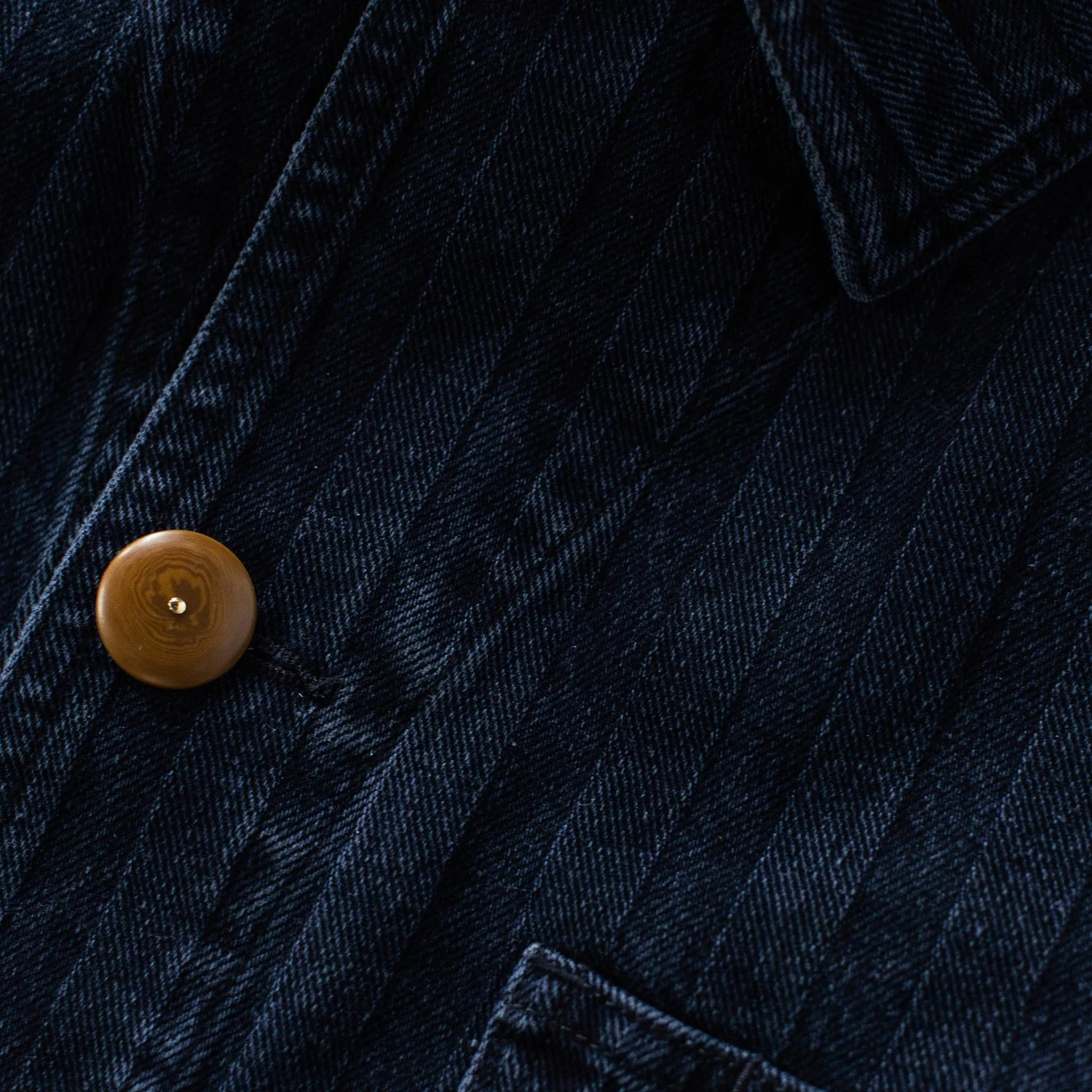 The Ojai Jacket In Washed Indigo Herringbone - Image 8