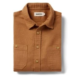 The Utility Shirt In Russet Double Cloth