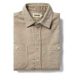The Utility Shirt In Stone Double Cloth