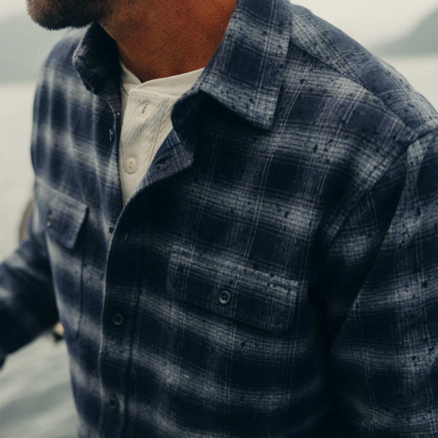 The Yosemite Shirt In Navy Shadow Plaid - Image 3