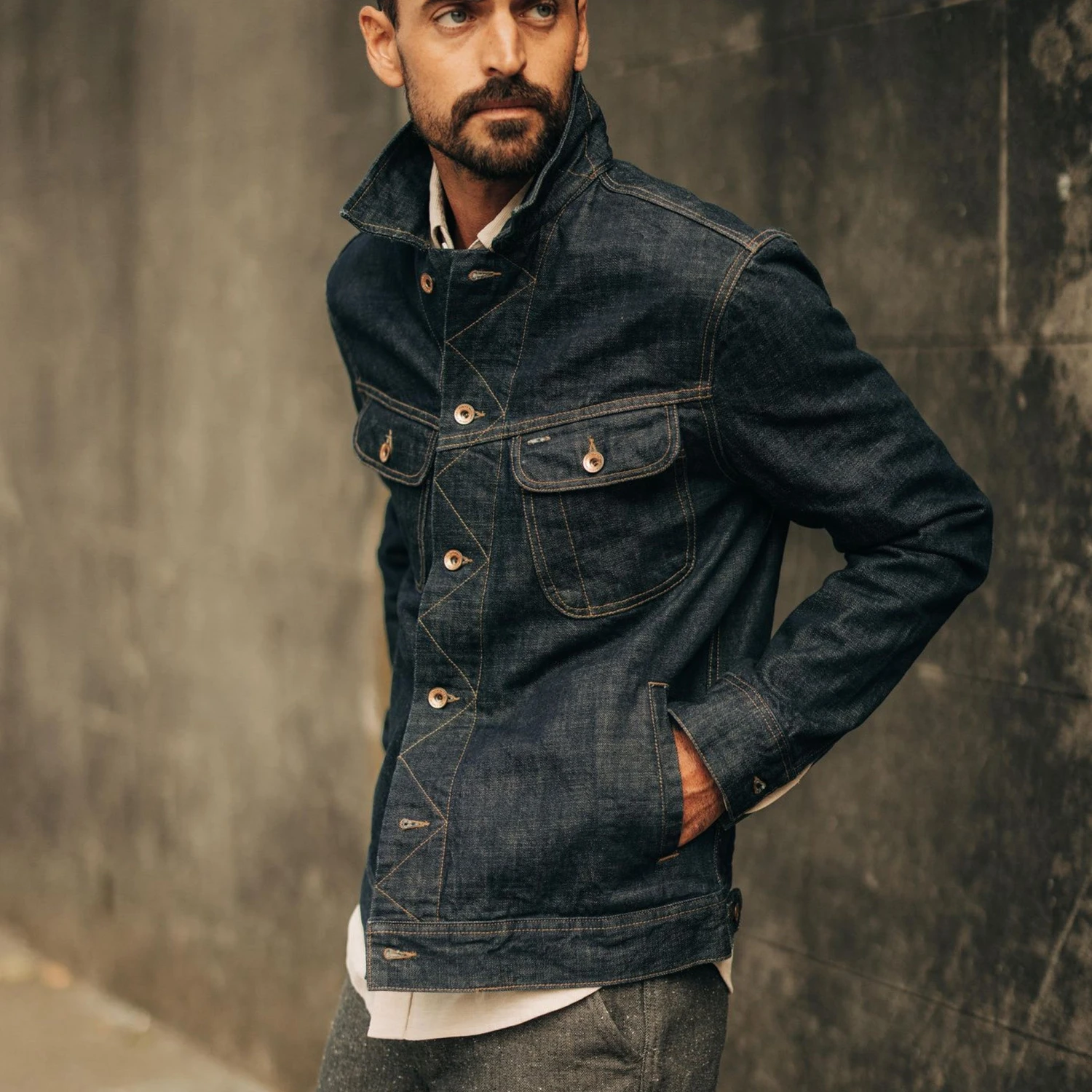 The Long Haul Jacket In Rinsed Organic Selvage - Image 5