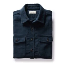The Maritime Shirt Jacket In Dark Navy Moleskin