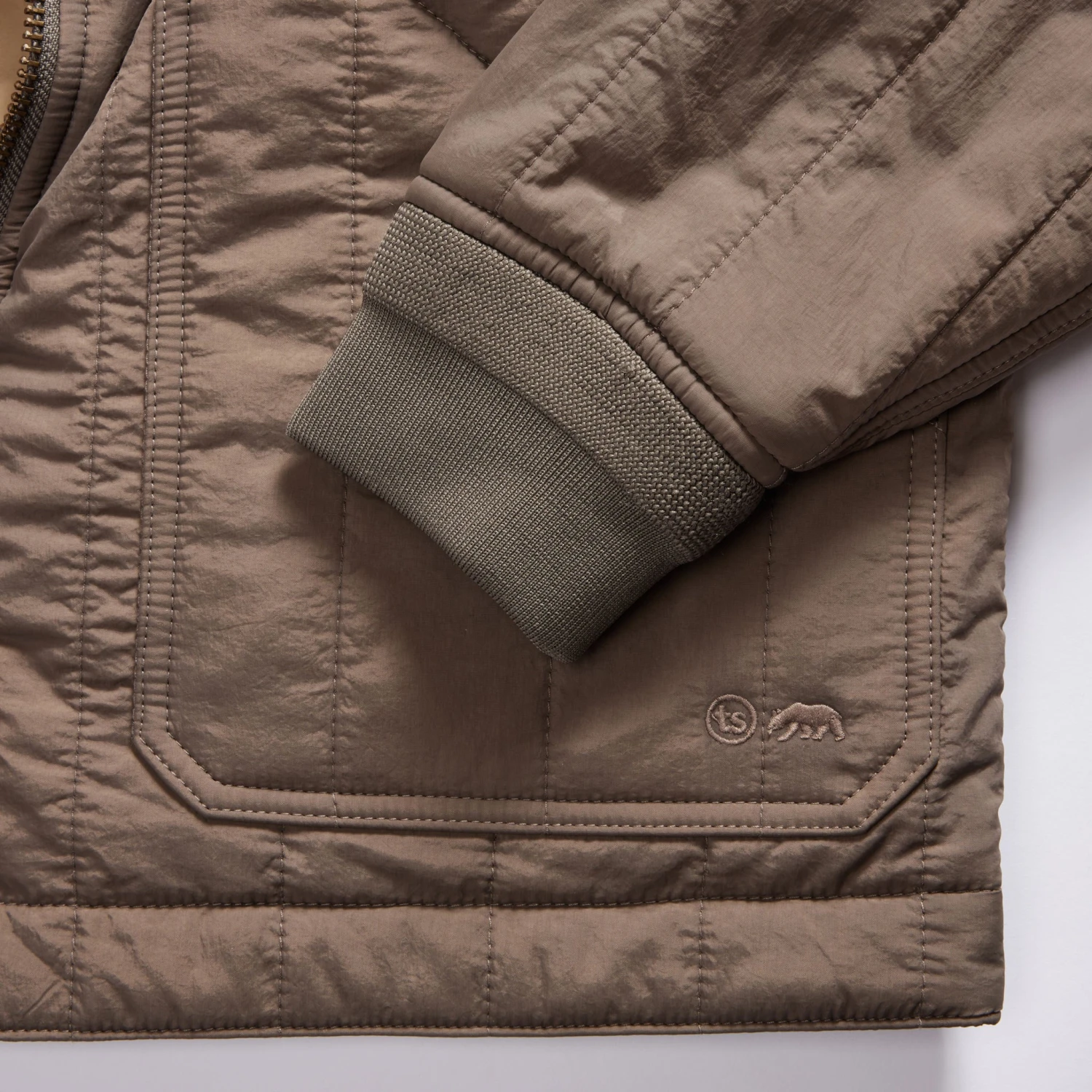 The Able Jacket In Morel Quilted Nylon - Image 8