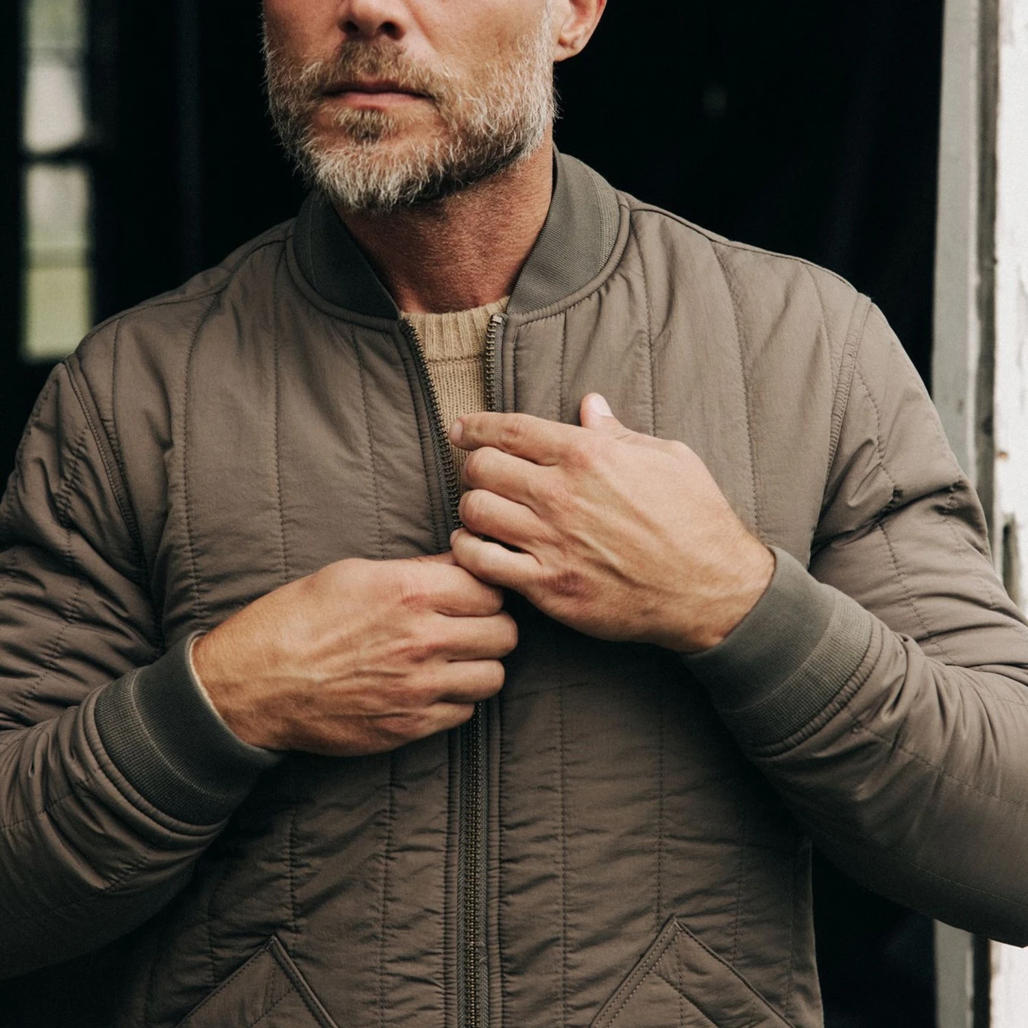 The Able Jacket In Morel Quilted Nylon - Image 5
