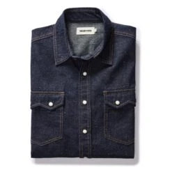 The Frontier Shirt In Rinsed Indigo Denim