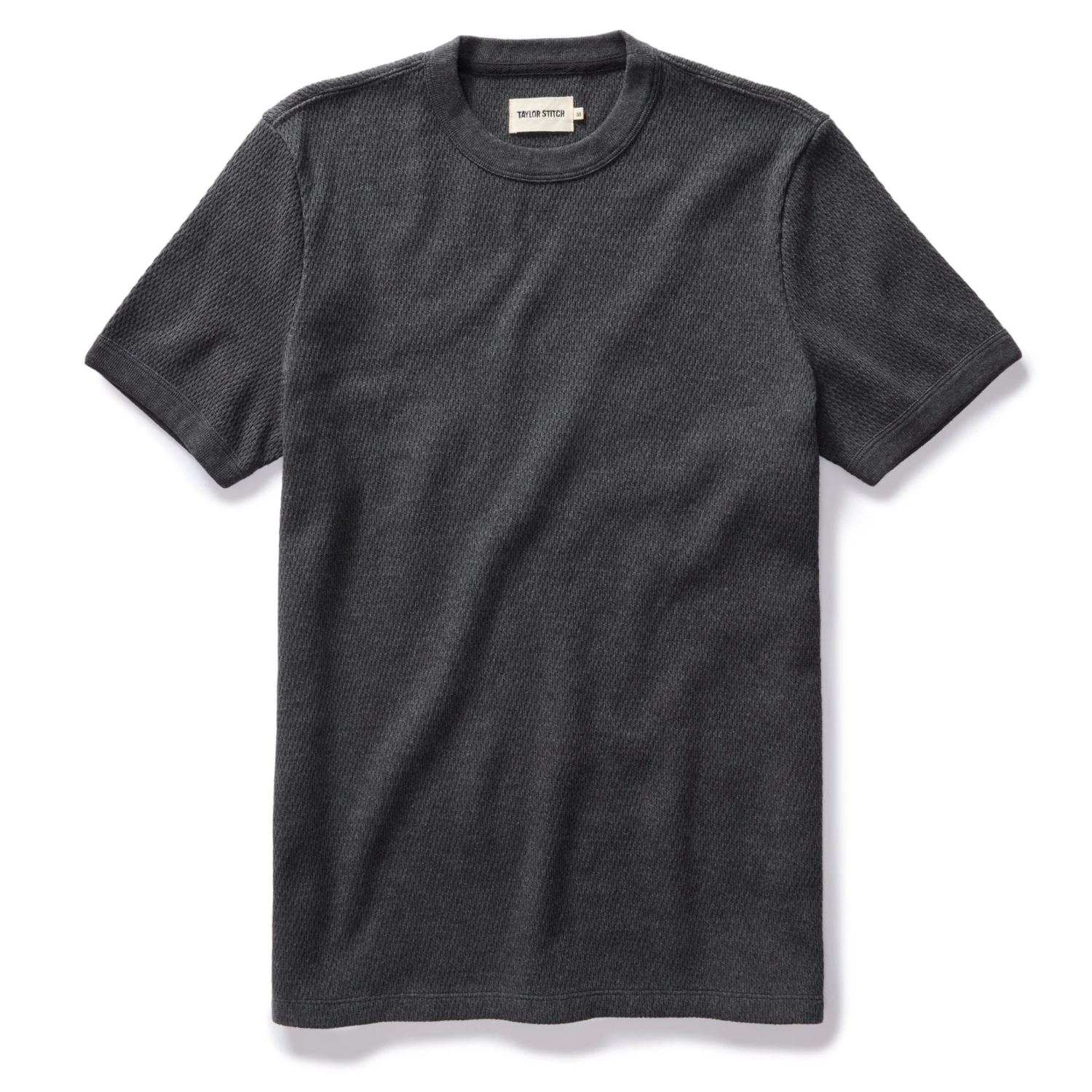 The Heavy Bag Waffle Short Sleeve In Faded Black