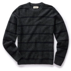 The Lodge Sweater In Charcoal Stripe