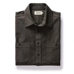 The Utility Shirt In Olive Broken Herringbone
