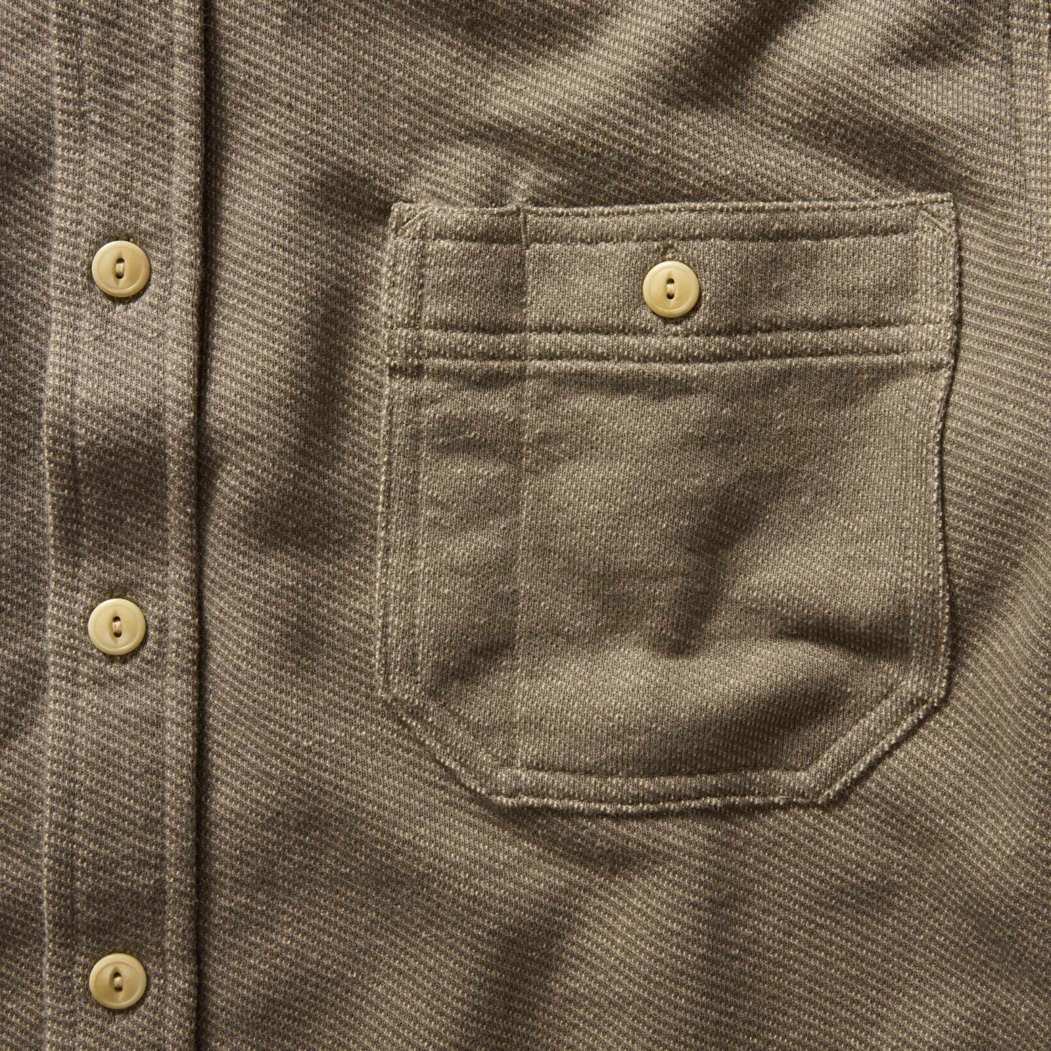 The Utility Shirt In Fatigue Olive French Terry Twill Knit - Image 6