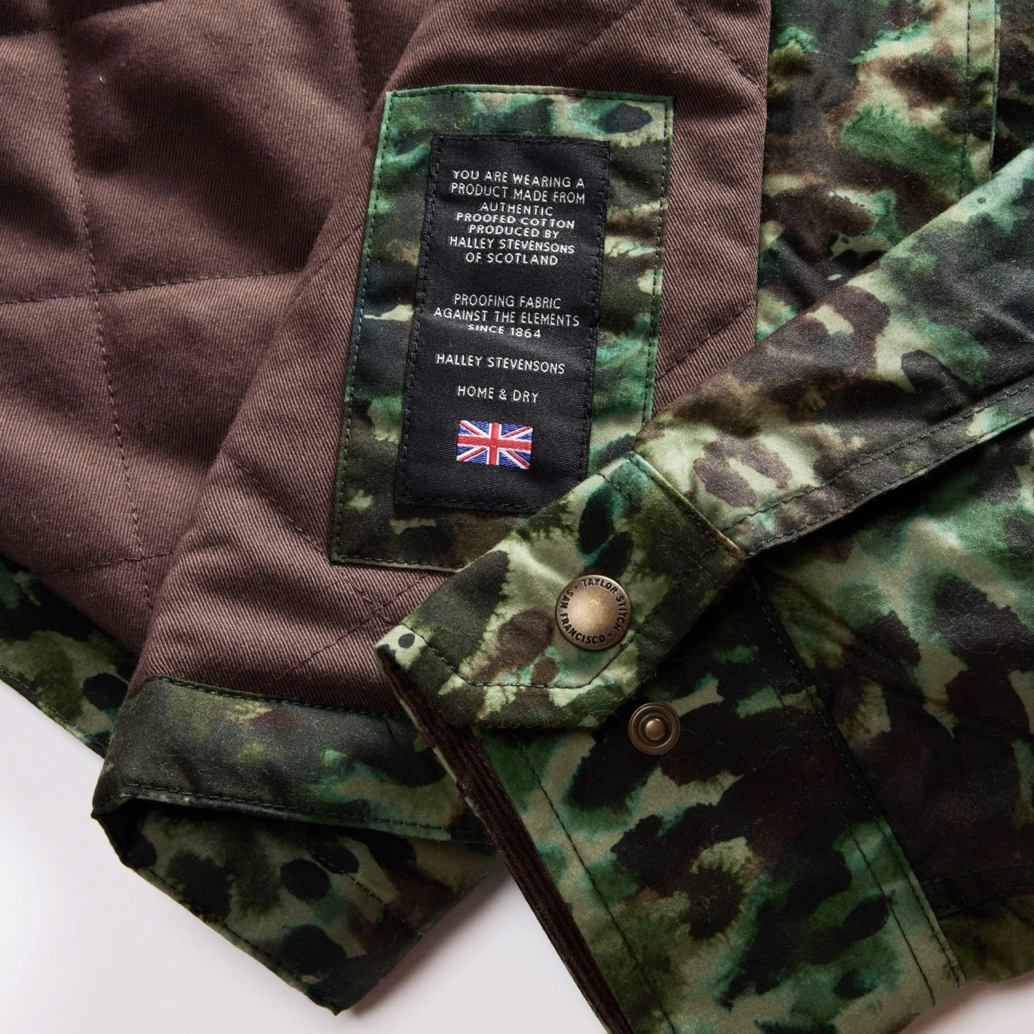 The Venture Jacket In Painted Camo Waxed Canvas - Image 8
