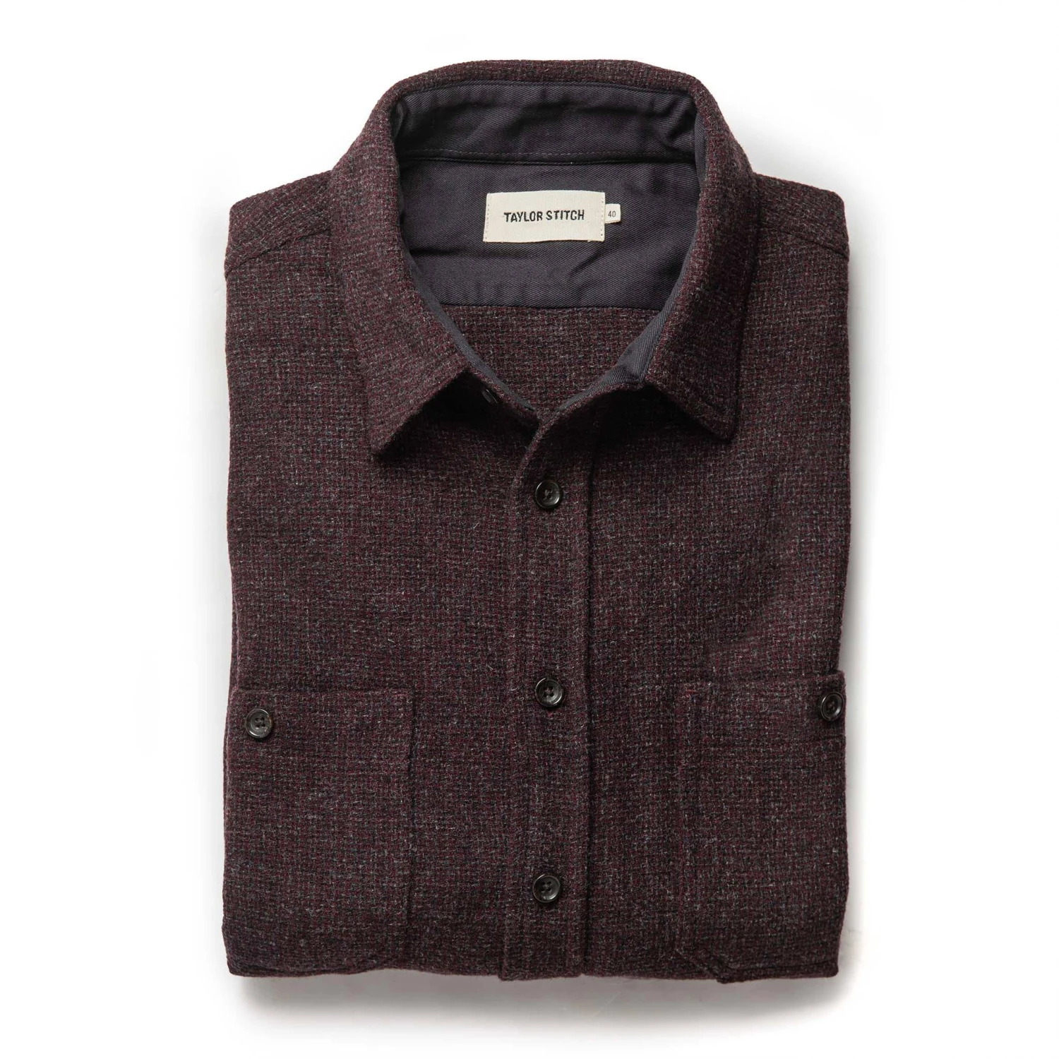 The Service Shirt In Port Melange Wool