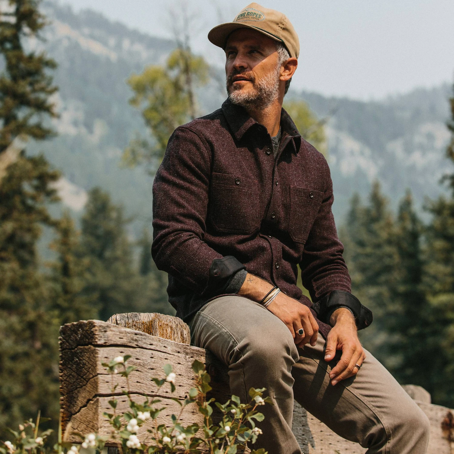 The Service Shirt In Port Melange Wool - Image 5