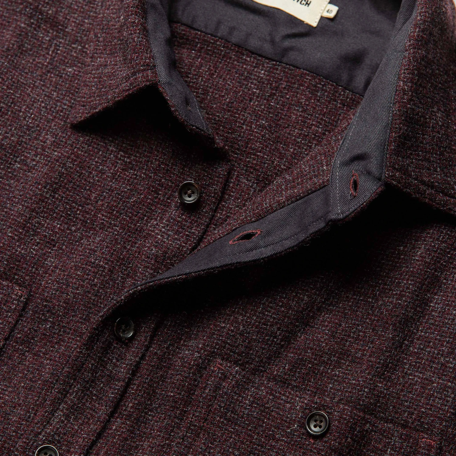 The Service Shirt In Port Melange Wool - Image 6