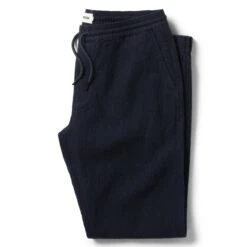 The Apres Pant In Charcoal Double Cloth