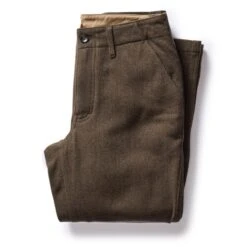 The Carnegie Pant In Army Herringbone Wool