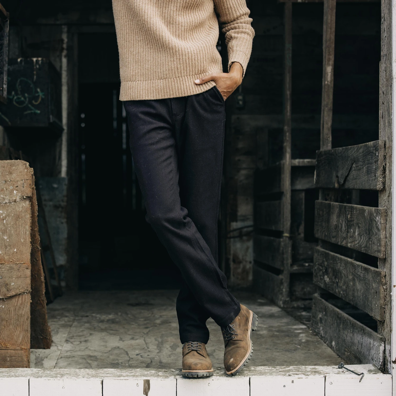 The Carnegie Pant In Espresso Wool - Image 4