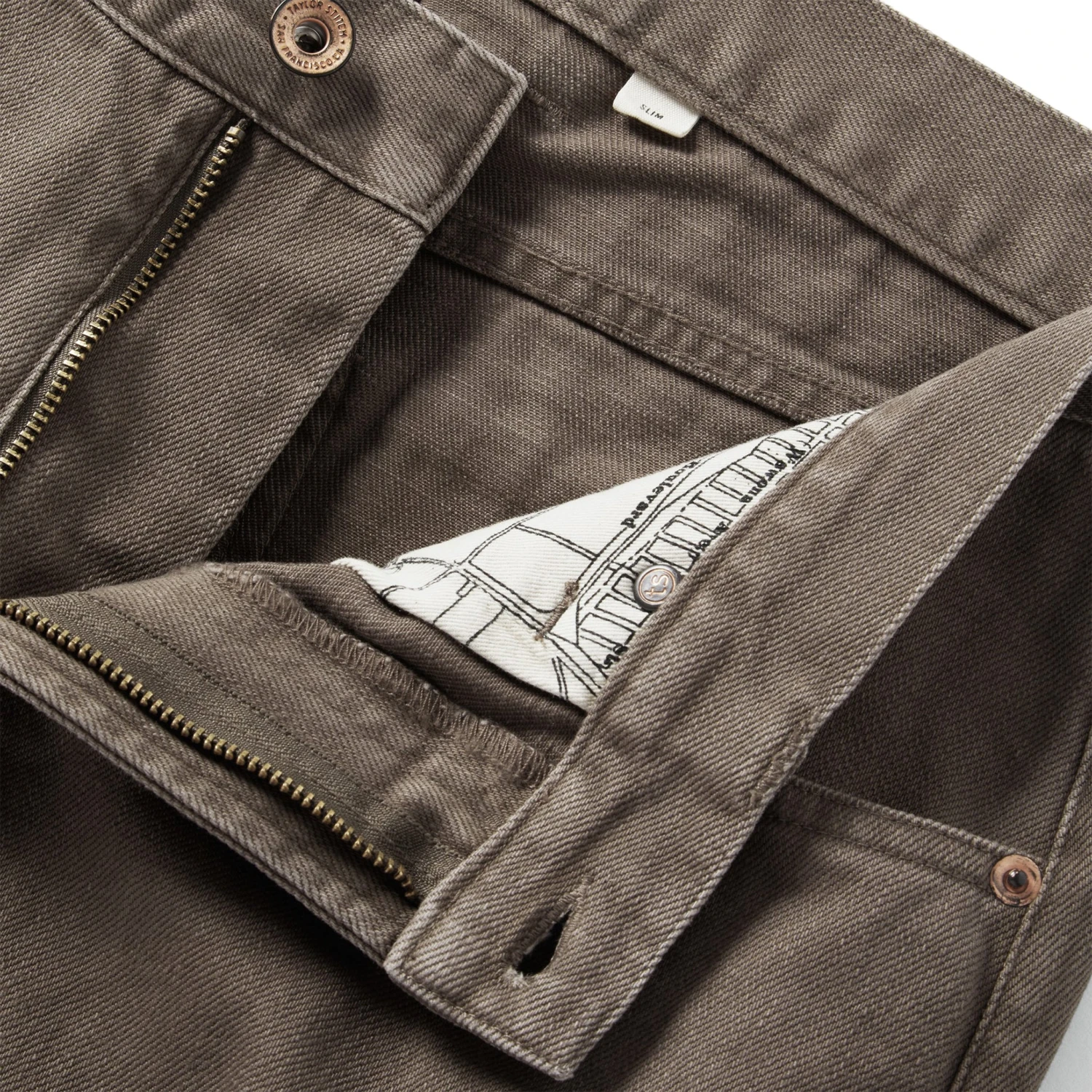 The Democratic All Day Pant In Washed Walnut Selvage - Image 9