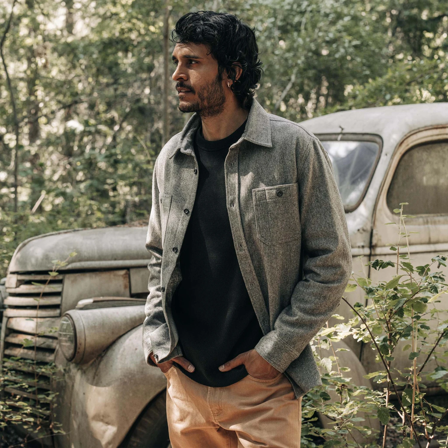 The Utility Shirt In Ash Donegal Wool - Image 2