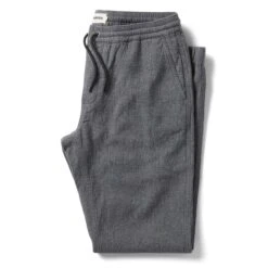The Apres Pant In Heather Grey Double Cloth