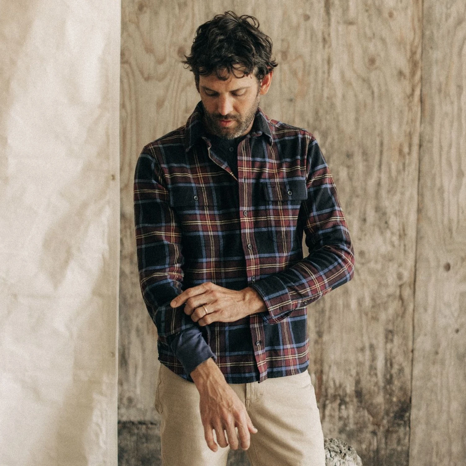 The Ledge Shirt In Dark Navy Plaid - Image 2